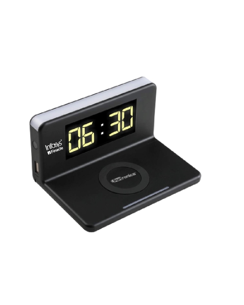 Portronics Desktop Wireless Charger with Alarm Clock and LED Lamp (Finacle)